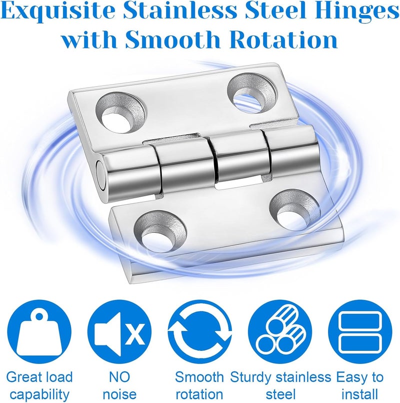 Lemecima 6 Pack 316 Stainless Steel Hinges Marine Grade (2" × 2" or 1-1/2" × 1-1/2" Heavy Duty Boat Hatch Hinge Casting Cabinet Door Hinge - Image 4